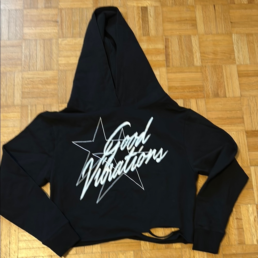 CHRLDR Black Hoodie with Graphic Print NWOT